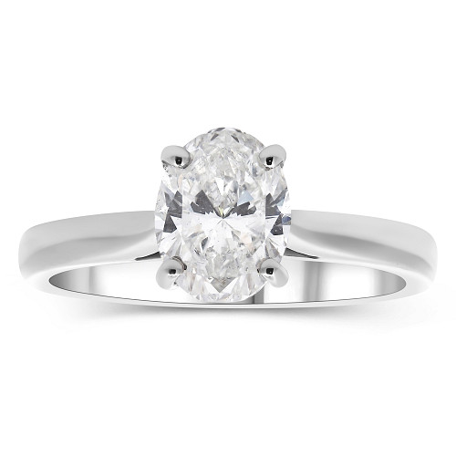 Oval Cut 4 Claw Solitaire Diamond Ring