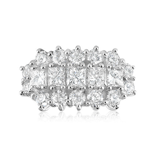 Princess Cut Cluster Ring