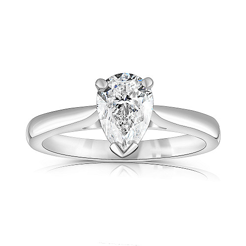 Pear Shape 4 Claw Solitaire Diamond Ring