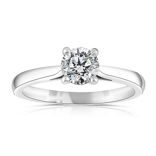 Round Brilliant Cut 4 Claw Solitaire Diamond Ring