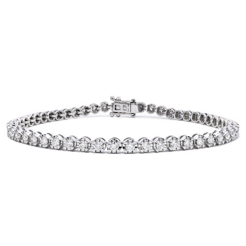 Claw Set Round Brilliant Cut Diamond Bracelet