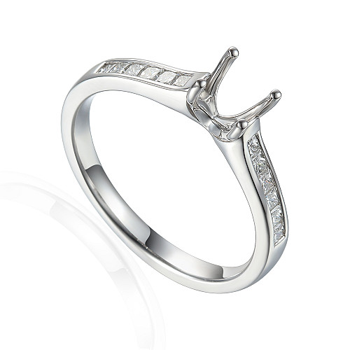 Princess Cut Centre Stone With Channel Set Shoulders Semi Set Ring