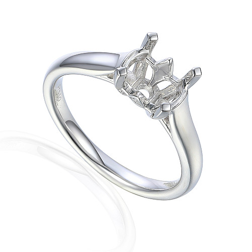 Round Brilliant Cut Claw Set Two Stone Semi Set Ring