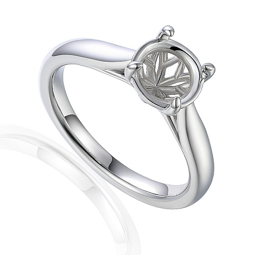 Round Brilliant Cut Claw Set Centre Stone Solitaire Semi Set Ring