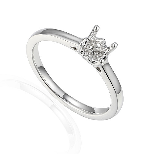 Round Brilliant Cut Claw Set Center Stone Wedfit Ring Mount