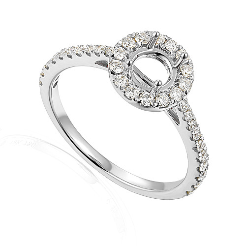 Claw and Micro Set Diamond Semi-Set Ring