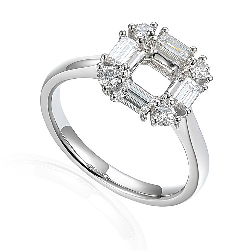 Claw Set Diamond Semi-Set Ring