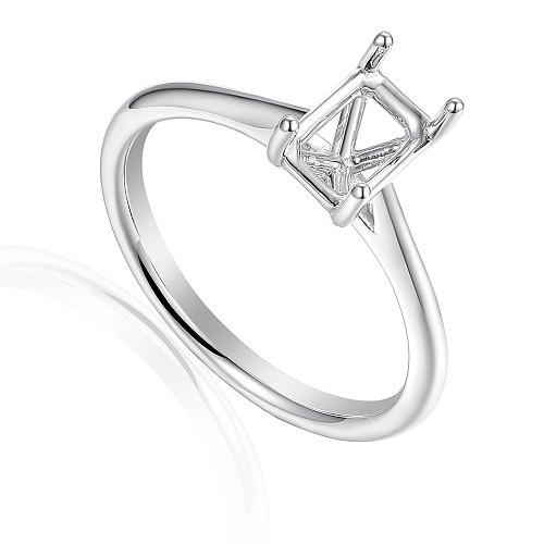 Emerald Cut Claw Set Center Stone Wedfit Ring Mount