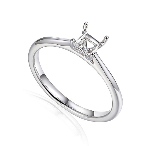 Princess Cut Claw Set Center Stone Wedfit Ring Mount