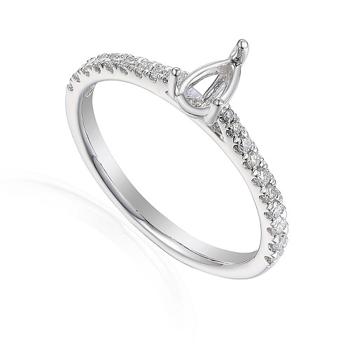 Pear Shape Claw Set Shoulder Set Wedfit Ring Mount