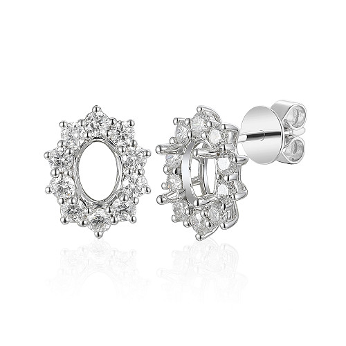 Claw and Micro Set Diamond Semi-Set Earrings