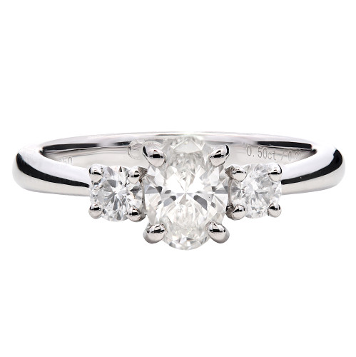 E92049/3STN/61314c PLAT OV & RD 3 STN RING OV - 0.50ct GSI1 GIA6481775784  - S-0.21CT