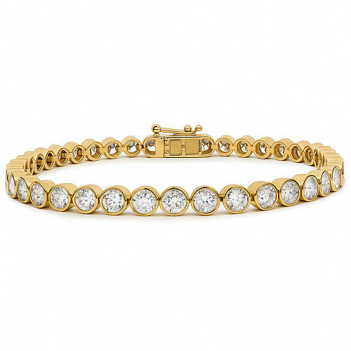 LGBRRB9Y080/0037241mf/81411c - LAB GROWN 9K YG RUBOVER LINE BRACELET TDW: 8CT. 12.57gms