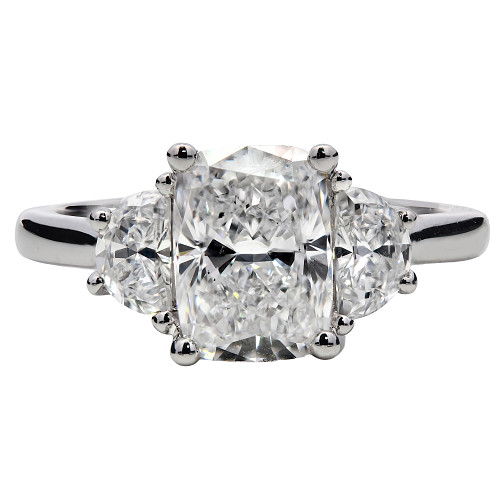 CUS-H MOON/LGD/3STN/41319c - PLT- Cushion: 1.56ct D VS2 IGI-LG659458282 - H Moon: 0.41ct  - TDW:1.97ct (M) 6.15g