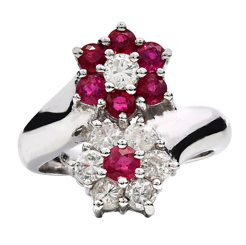 PRE-OFF/R/FLOWER/51919C- RU-0.75CT D-0.46CT