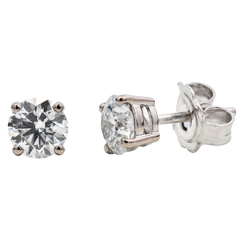 ER140/LAB/35664c-18K WG 4 CLAW STUDS - S1- 0.73ct DVVS1 LG722557750 S2- 0.73ct DVVS1 LG724537163   - 1.46ct TOT