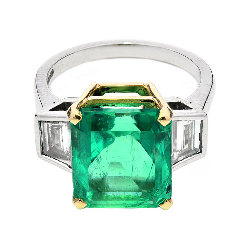 CM/EM E/C 3STN/611kc Columbian Emerald Minor Oil - E 6.02ct GCS 5782-3233  D 0.58ct
