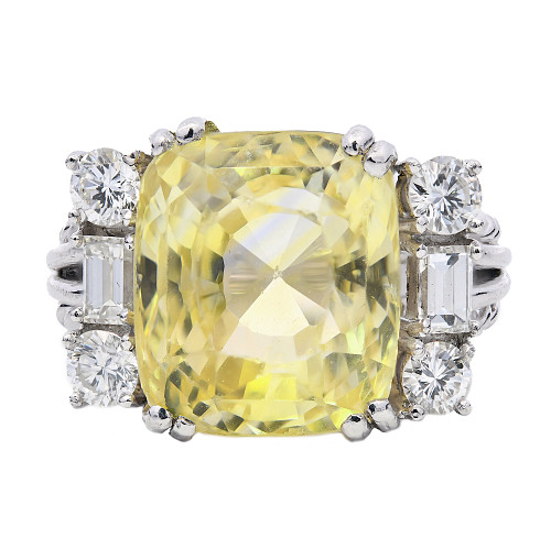CM/YS CC/014.5kc No Heat Yellow Sapphire - YS 12.89ct GCS 5783-1832 D 0.70ct approx
